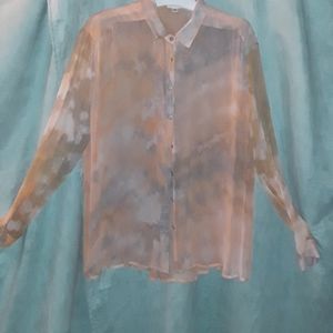 Silence and Noise sheer tie dyed blouse